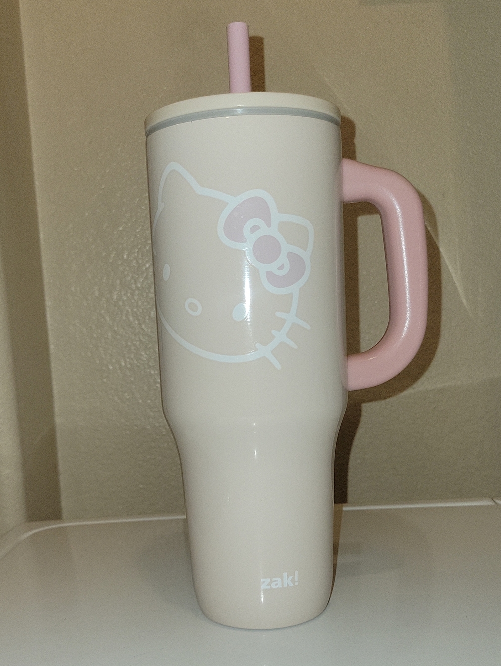 Hello Kitty Pink & Cream Tumbler with Handle